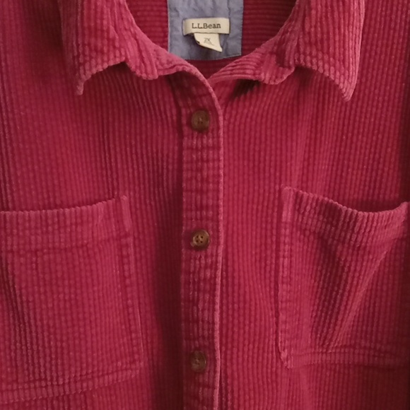 L.L. Bean 100% Cotton 2X corduroy type Shacket - Picture 3 of 5